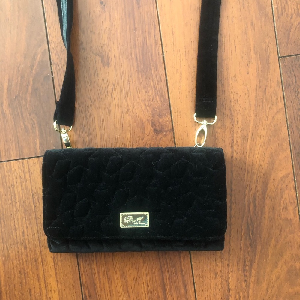 Adorable Betsey Johnson Clutch quilt velvet purse - Picture 8 of 8